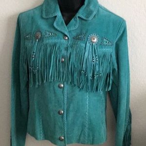 Suede embellished western jacket NWOT